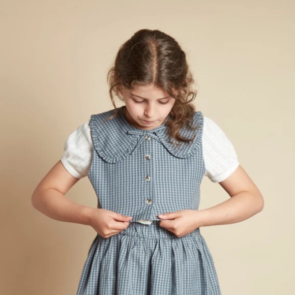 Blue Gingham Vest - Picture 1 of 6